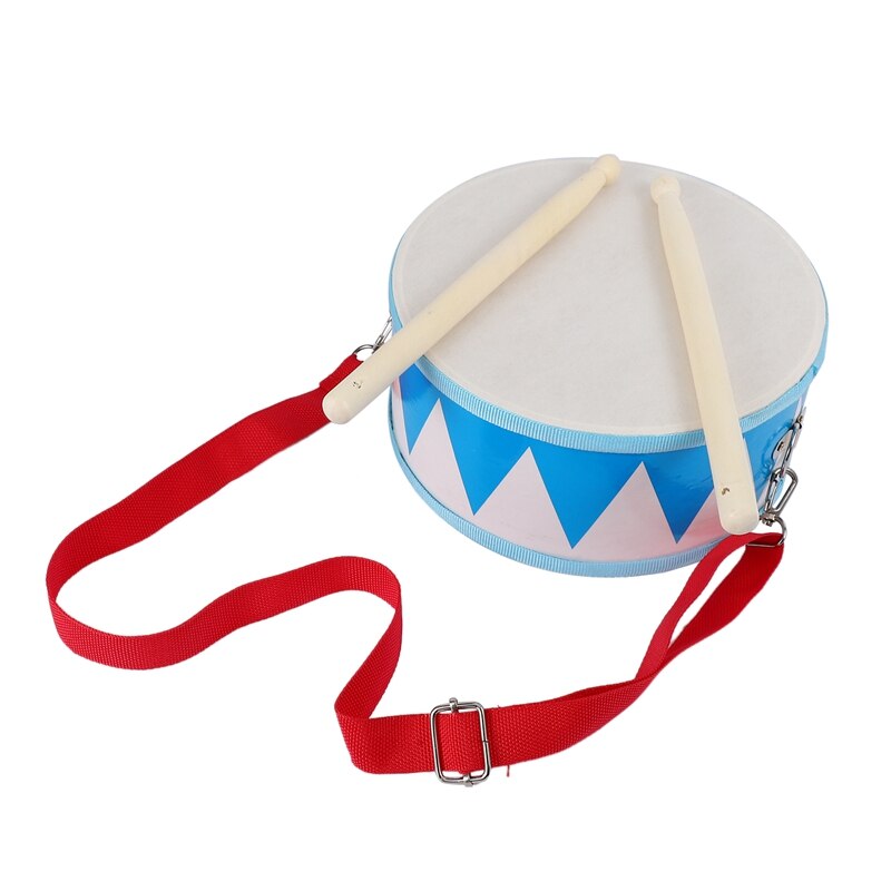 Enfants tambour bois jouet ensemble de batterie avec bâton de sangle de transport pour enfants en bas âge pour développer le sens du rythme des enfants