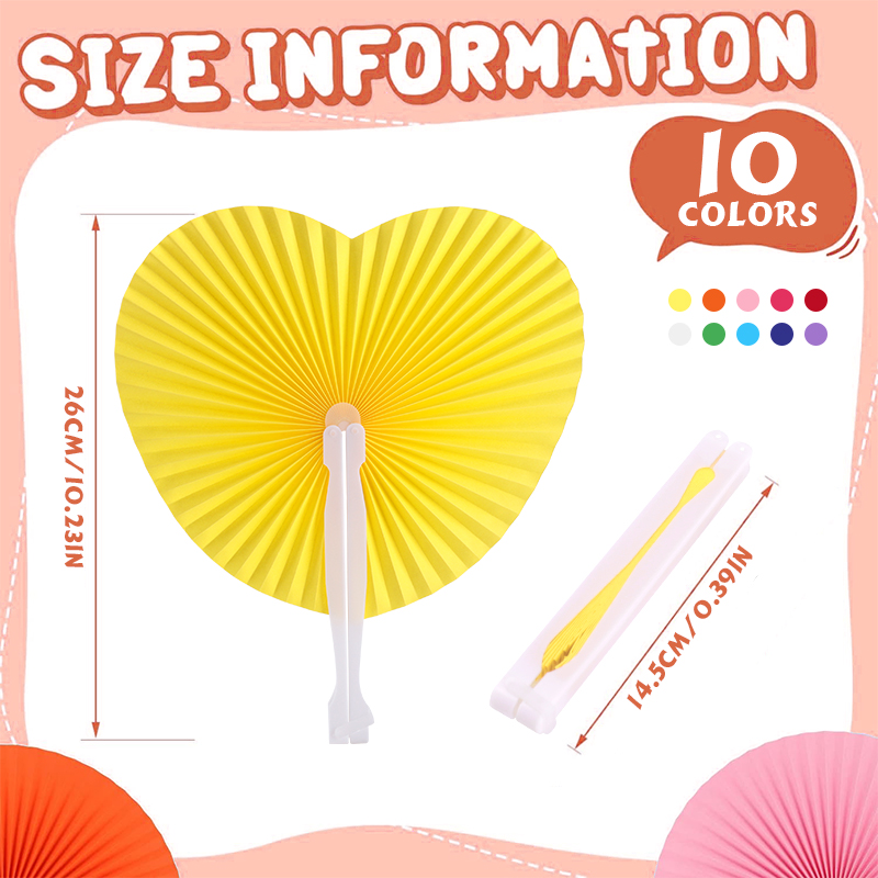 Bunte, herzförmige papierfächer zum selberfalten – 30/60/100 stück – Ideal für hochzeitsgäste und festliche anlässe.