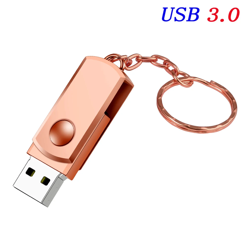 Raskt roterbar usb 3.0 minnepinne 64gb mini metallpenn 32gb høyhastighets minnepinne gratis nøkkelring u disk: beige / 32 gb