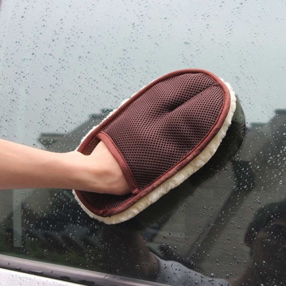 1pc auton ikkunanpesu pehmeä villa auton pesu pesuhansikas käsineet auton moottoripyörän harjapesuri auton puhdistukseen työkalu