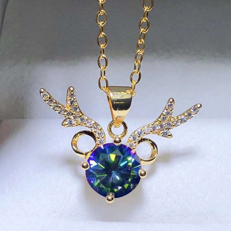 Vintage-anhänger mit 2ct moissaniten aus echtem 925 verlobungs- und hochzeitsanhänger, halskette für damen, brautschmuck