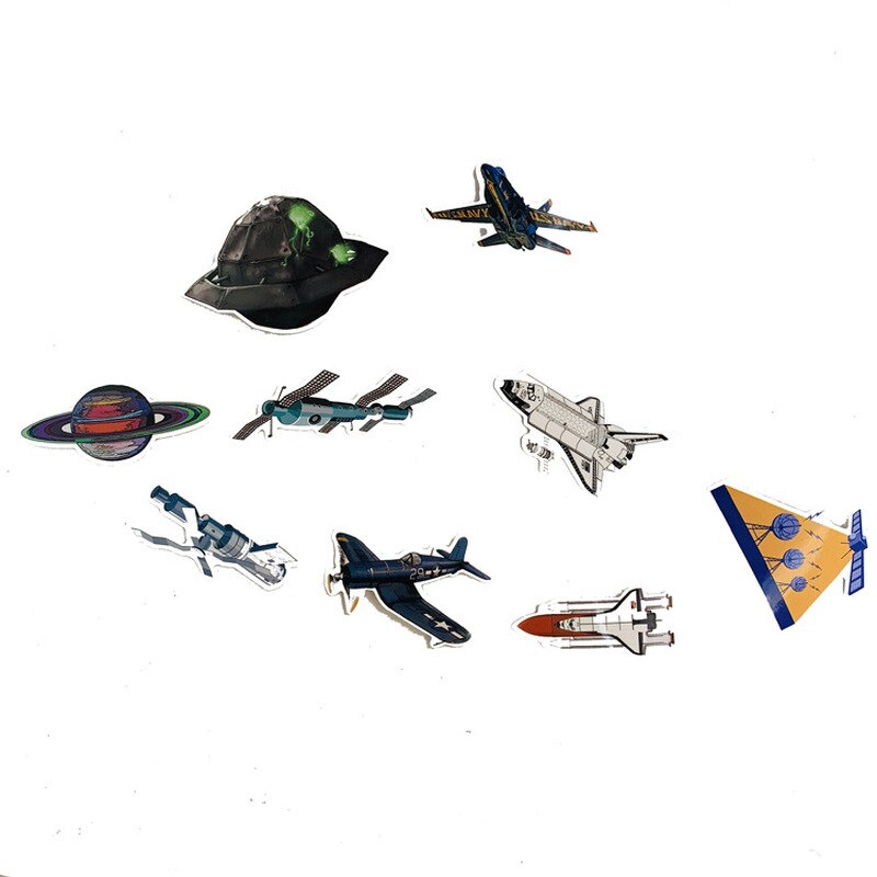 34pcs Funny Astronaut Aircraft Stickers For Luggage Laptop Refrigerator Motorcycle Skateboard