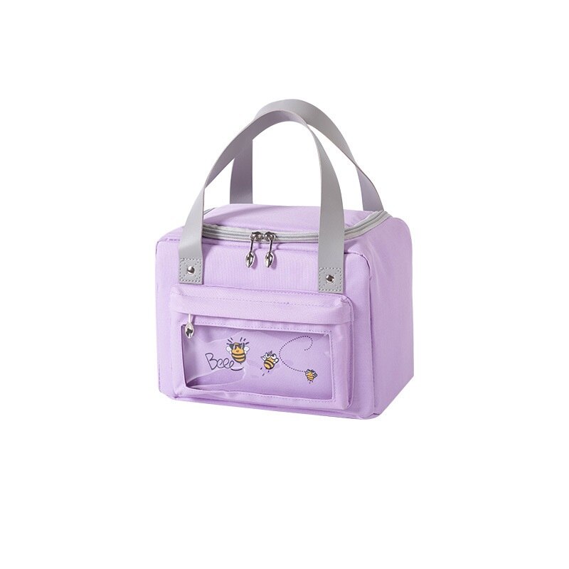 Leuke Cartoon Lunchbox Waterdichte Draagbare Geïsoleerde Lunch Tas Voedsel Zak Picknick Zak Lunch Tas Voor Vrouwen En Kinderen: Purple