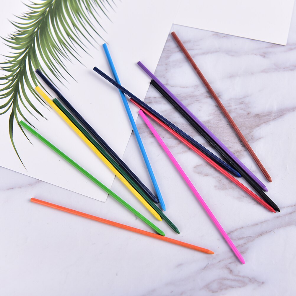 12pcs/lot Mechanical Pencil Color Lead Refill 12mm Red Pink Yellow Bule Orange Green Color Drawing Colored