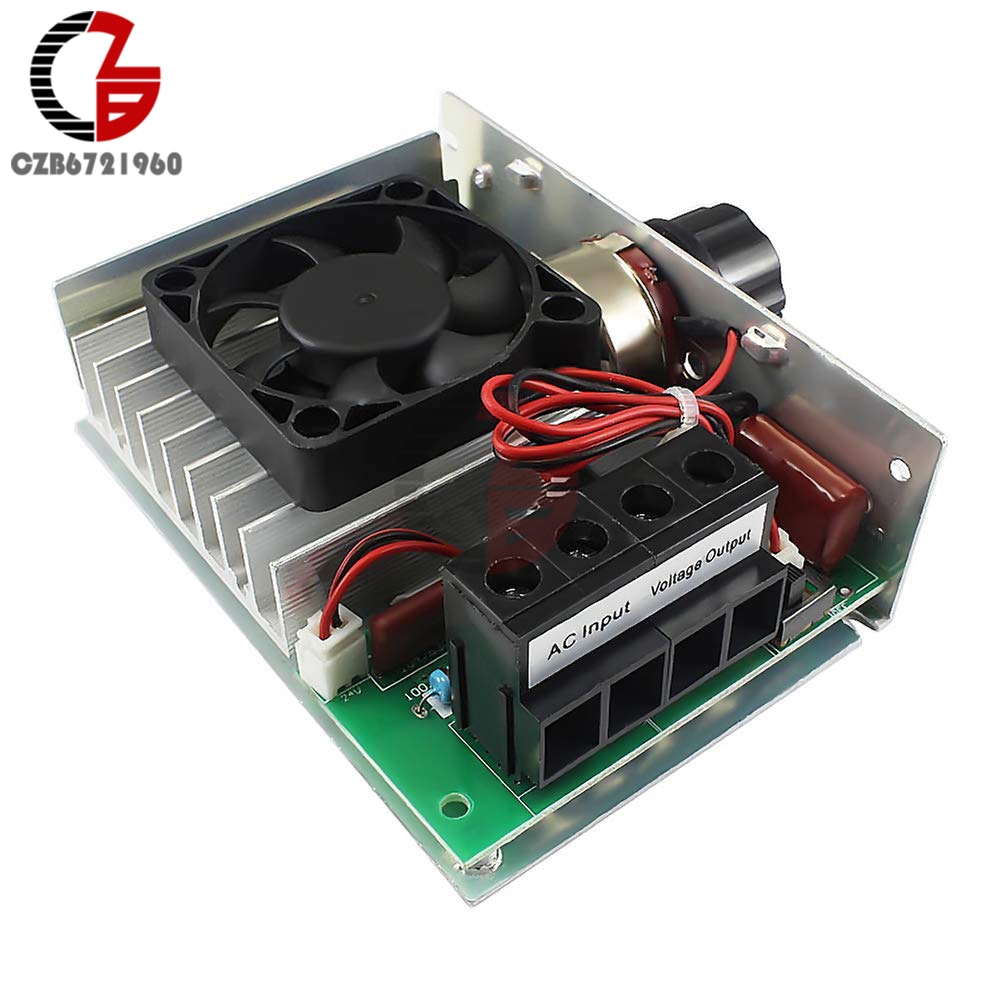 10000w krachtige scr elektronische spanningsregelaars,  ac 110v-220v motortoerentalregelaars, dimmende thermoregulatiemodules met ventilator