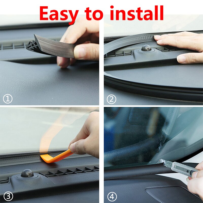 Tiras de sellado de goma para Panel de salpicadero de coche, accesorio a prueba de ruido, para VW Tiguan Golf Polo Passat Scirocco Beetle, parabrisas, 1,6 m