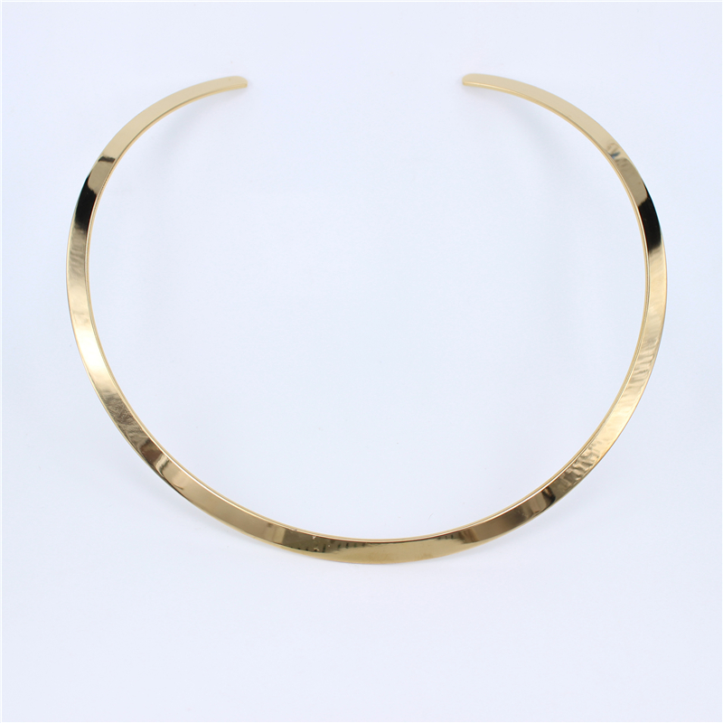 Mgub 2 kleurenselectie klassieke scheenbeenring roestvrij staal eenvoudige gesp kraag sieraden  nn26: Goudkleur 6mm