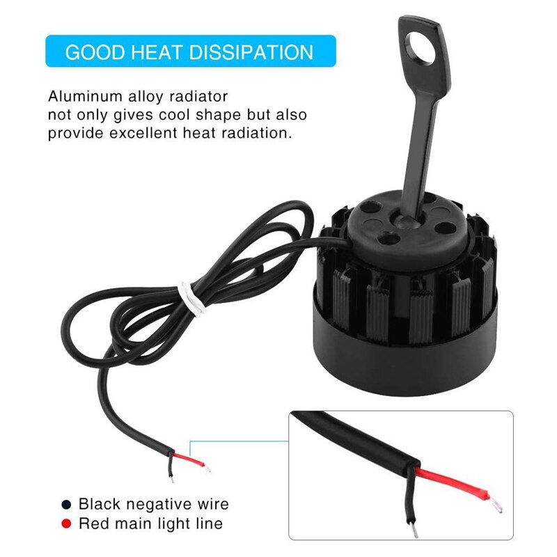 2 Pcs 12V 24W Motorrad Scheinwerfer Led Scheinwerfer, 4 LEDs Universal Motorrad Fahren Scheinwerfer-Schwarz