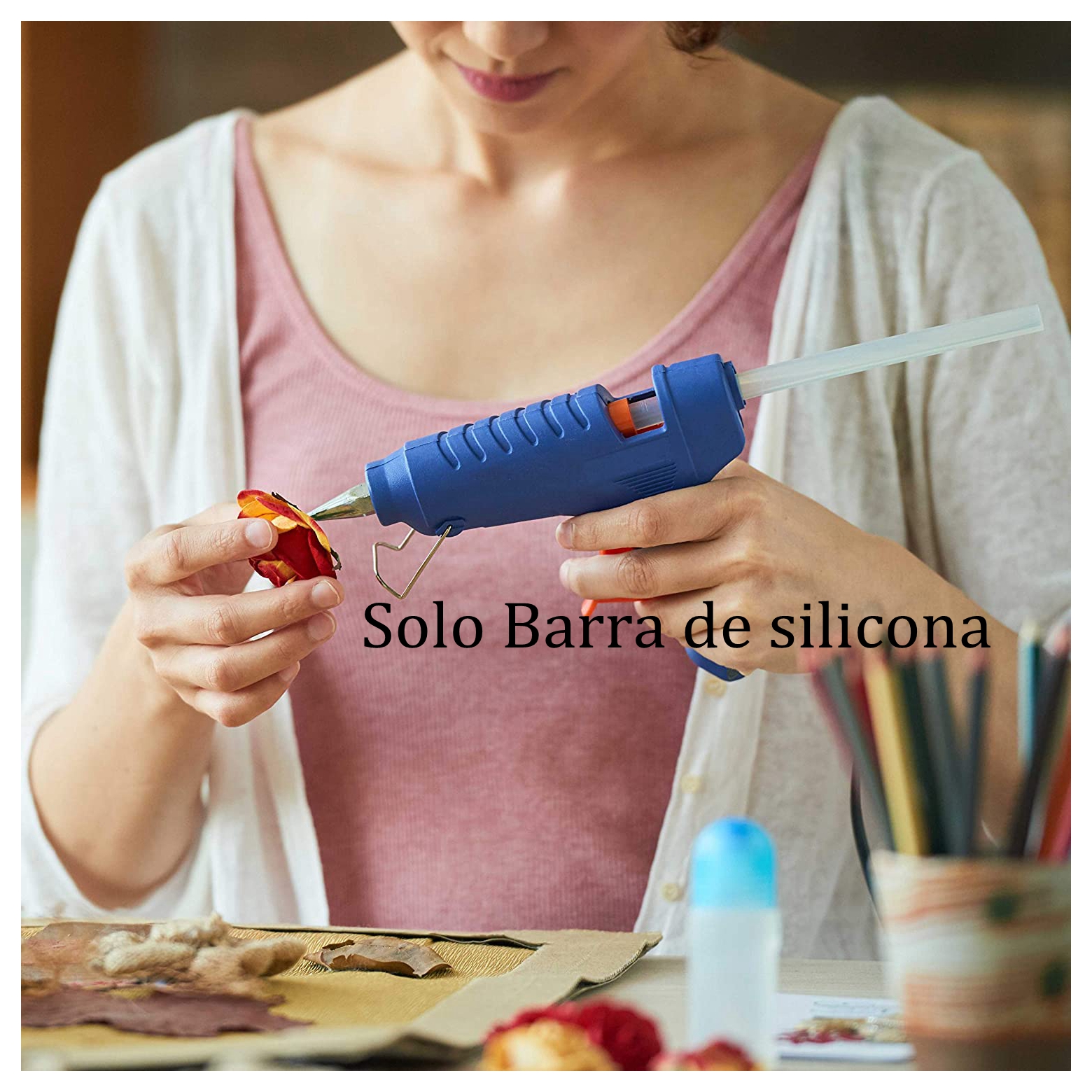 AGORA Barra de silicona pegamento 7mm x 19cm,1.08cm x 19cm traslúcido para manualidades DIY accesorio de reparación