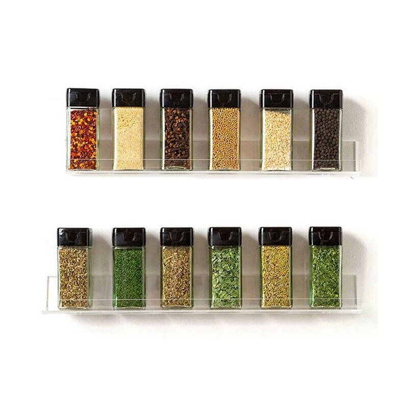3Pcs Acrylic Spice Rack Wall Mount Organizer, Nail Polish Storage Rack ...