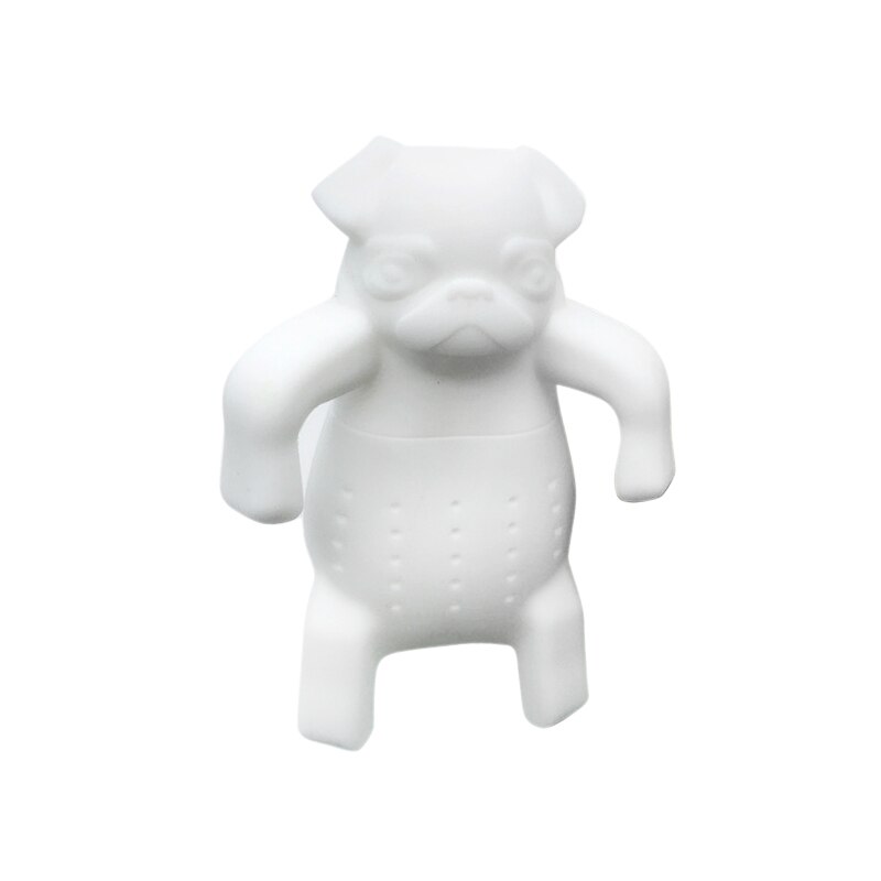 Cute Silicone Dog Tea Infuser Tea Filter Diffuser Reusable Tea Strainer Spice Loose Tea Leaf Herbal Spice Filter: White