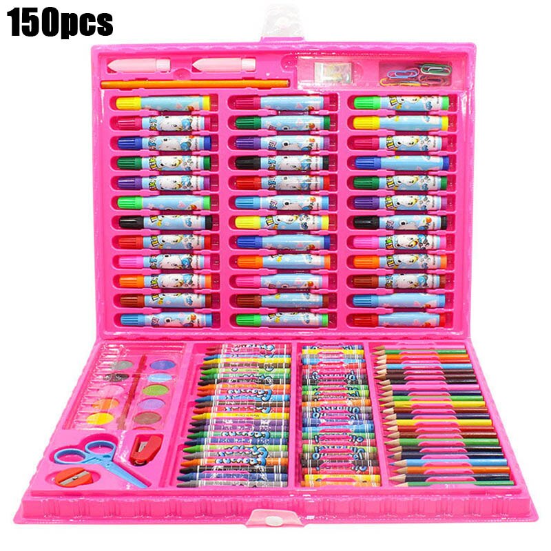 208 Pz/set I Bambini di Disegno Colorato Matita Pastello Acquerello Penne Tavolo Da Disegno Giocattolo Art Marker Penne Scuola Forniture Bambini Regali Di Compleanno: 150 PCS Red
