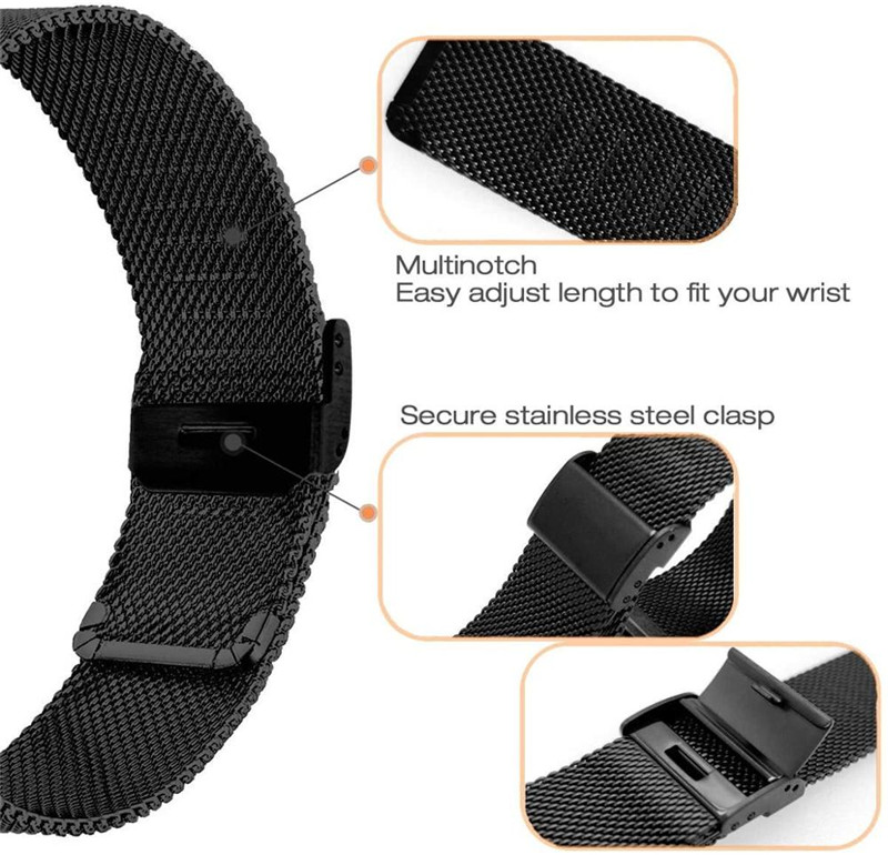 Milanese kellonranneke ranneke garmin forerunner 245/245m 645 vivoactive 3 venu sq music vivomove hr rannekoru rannekkeet sport correa