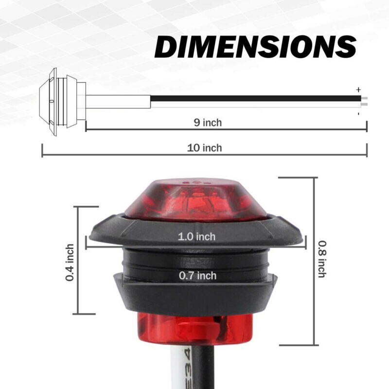 Marine Boot Deck Stuurboord Lichten 12V Boot Navigatie Licht Ronde Side Marker Kloof Licht 8x Rood/Groen 3 led
