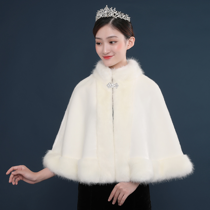 Kurze Hochzeit Mantel Faux Pelz Braut Bolero Kap wickeln Hochzeit Braut Mantel Für Besondere Anlässe Schal Jacken Hochzeit Zubehör
