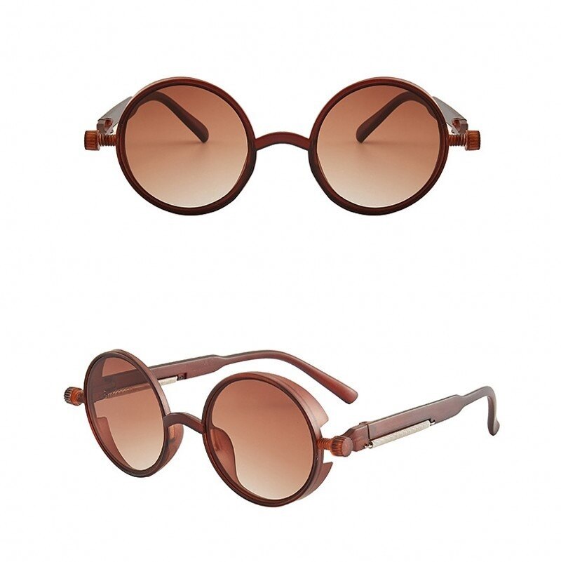 Gafas de sol de para Estilo Steampunk, lentes de sol con montura redonda Retro, clásicas, de colores, estilo gótico Punk, Unisex