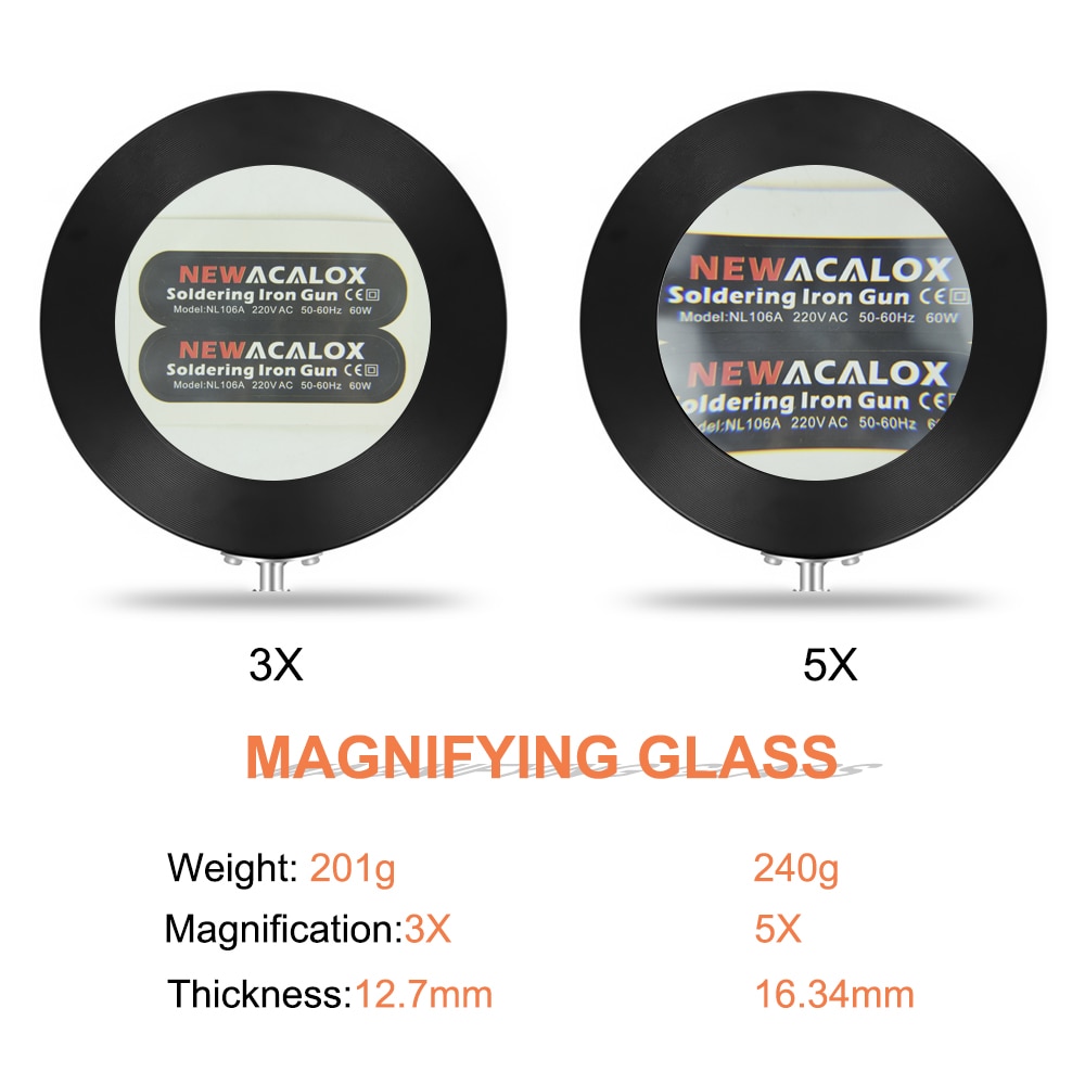 Newacalox Magnetische Pcb Board Vaste Clip Flexibele Arm Solderen Derde Hand 5X Vergrootglas Glas Soldeerbout Houder Reparatie Tools