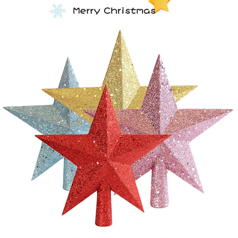 Juletræ top stjerne juledekorationer juletræ top stjerne femkantet stjerne vedhæng ornament xmas ornamenter topper