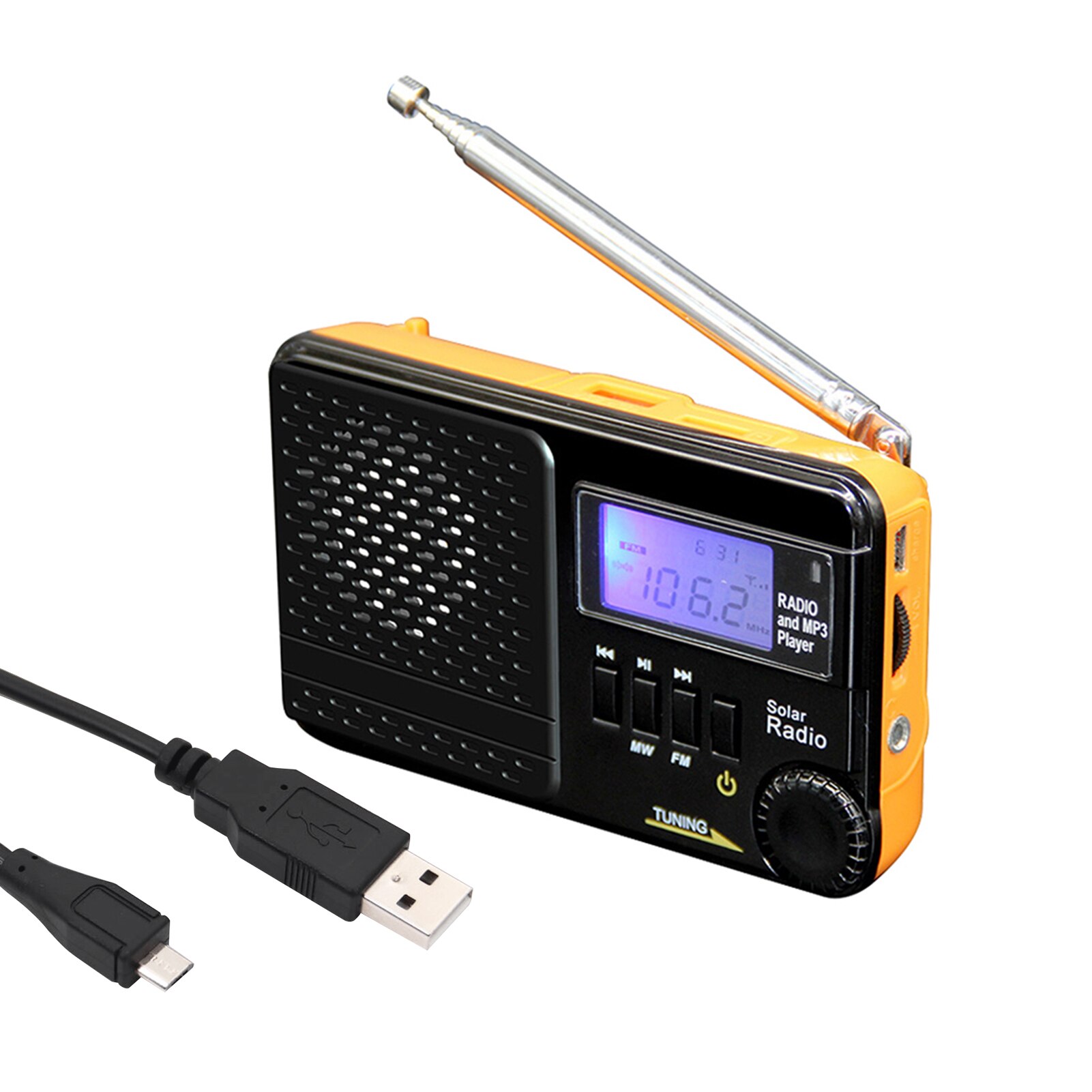 Handheld Digitale Radio Lcd-scherm Am Fm Mini Draagbare Antenne Muziek Afspelen Media Player MP3 Ondersteuning Tf-kaart Volledige band
