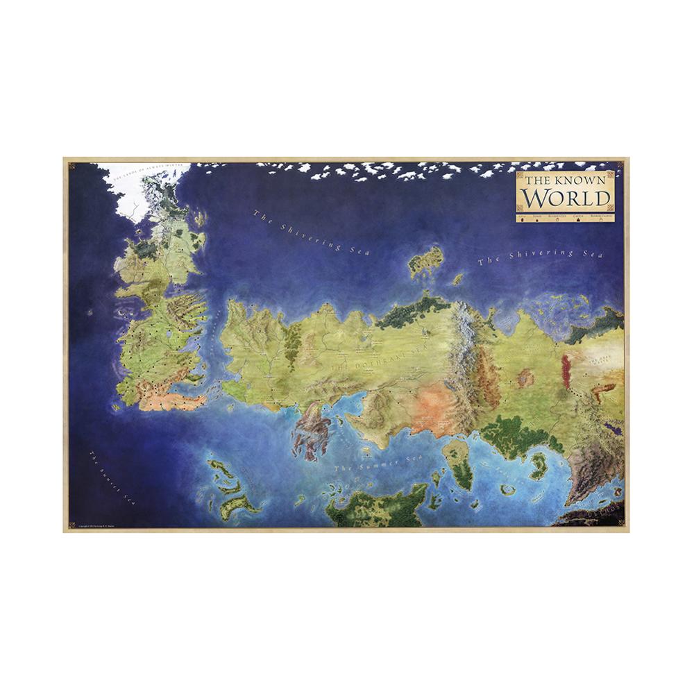 150 x 225cm non-woven kort vægkunst kortet over den kendte verden plakat hjemmebar indretning