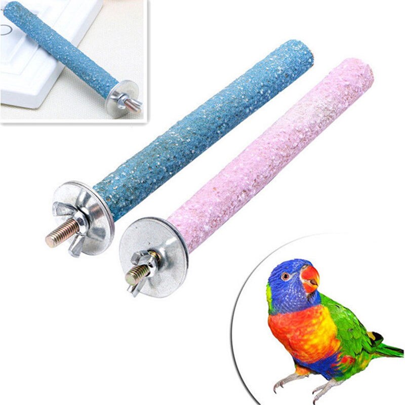 Wood Bird Claw Beak Grinding Bar Standing Stick Parrot Station Pole Grinding Stand Claws Bird Supplies Cage Accessories 1PC