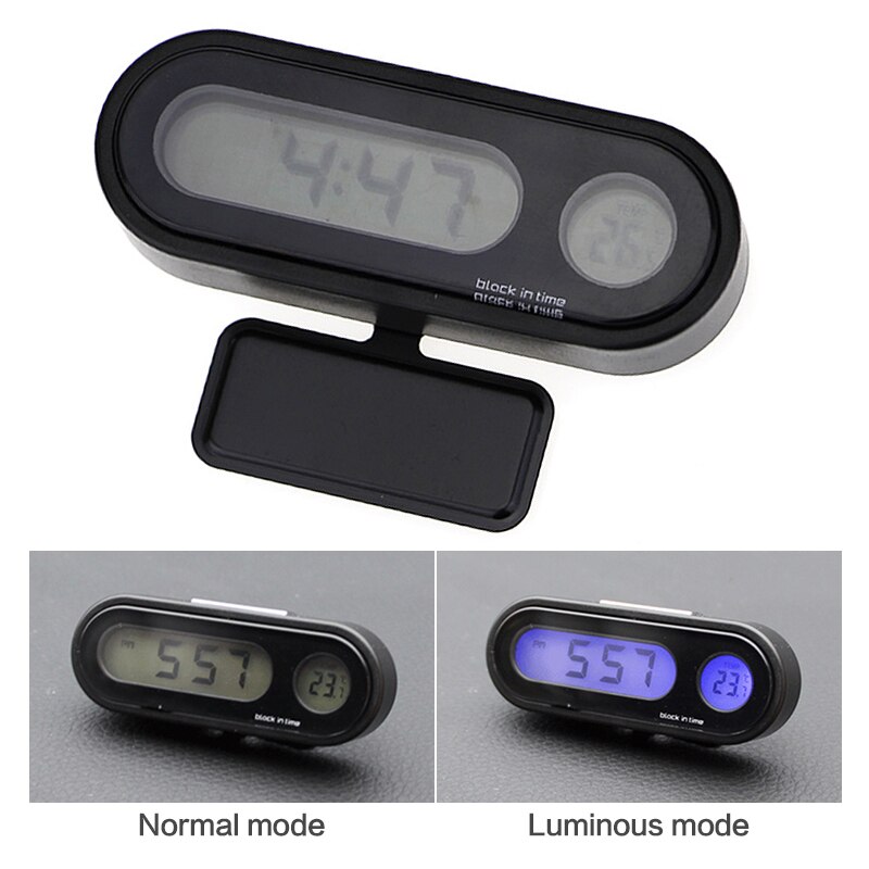 Multi-Functionele Auto Digitale Klok Thermometer Automotive Hygrometer Decoratie Ornament Klok Voor Auto Fiets Motorfiets Auto