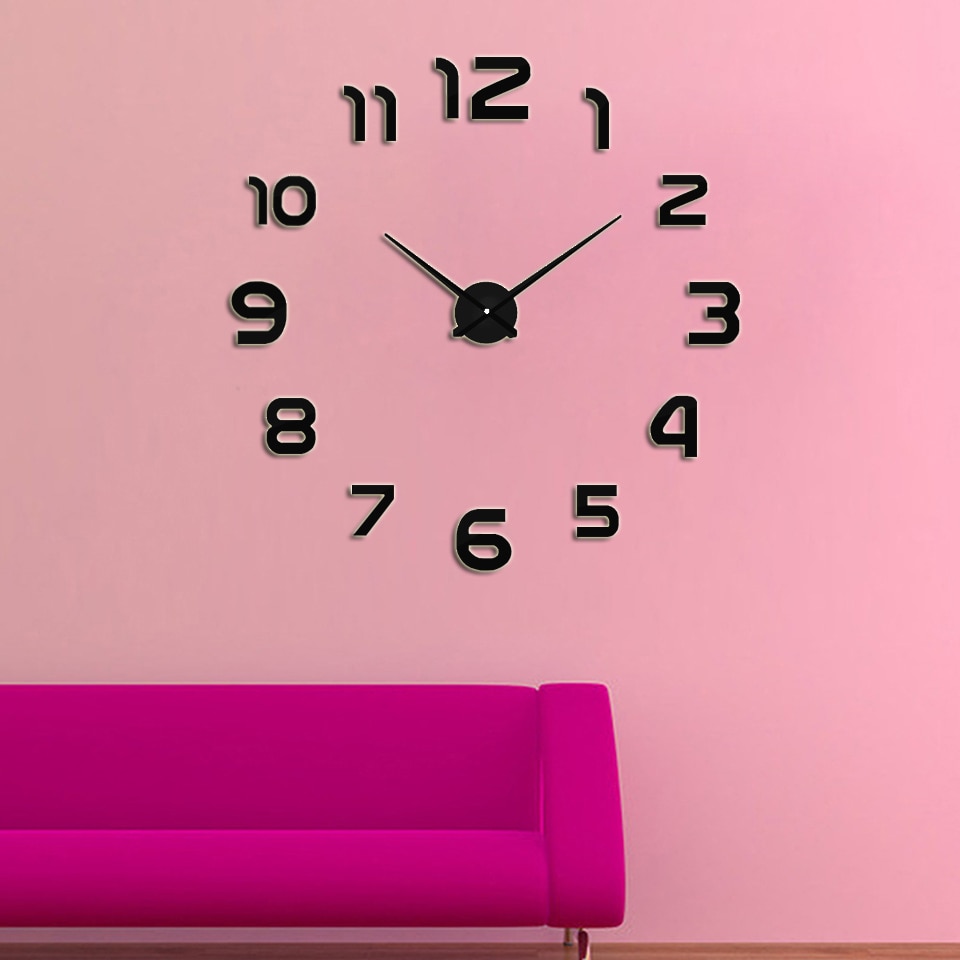 muhsein wall clock large decorative digital wall clock home decoration diy clock living room 3D mural stickers