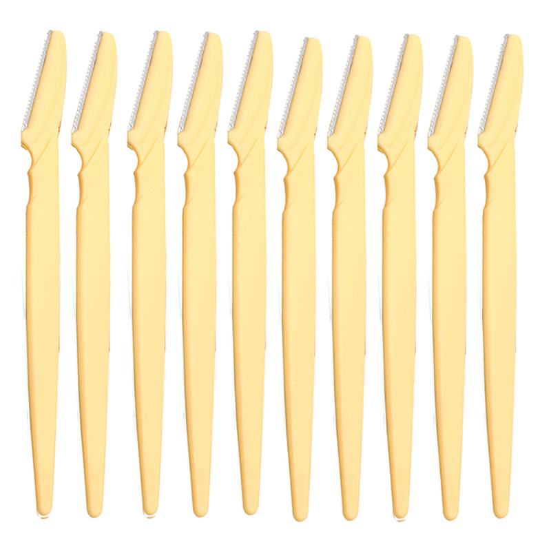 10 Stuks Wenkbrauw Trimmer Blade Scheerapparaat Draagbare Gezicht Scheermes Eye Brow Epileren Ontharing Snijders Veiligheid Scheermes Vrouw Make-Up: Geborsteld Chroom