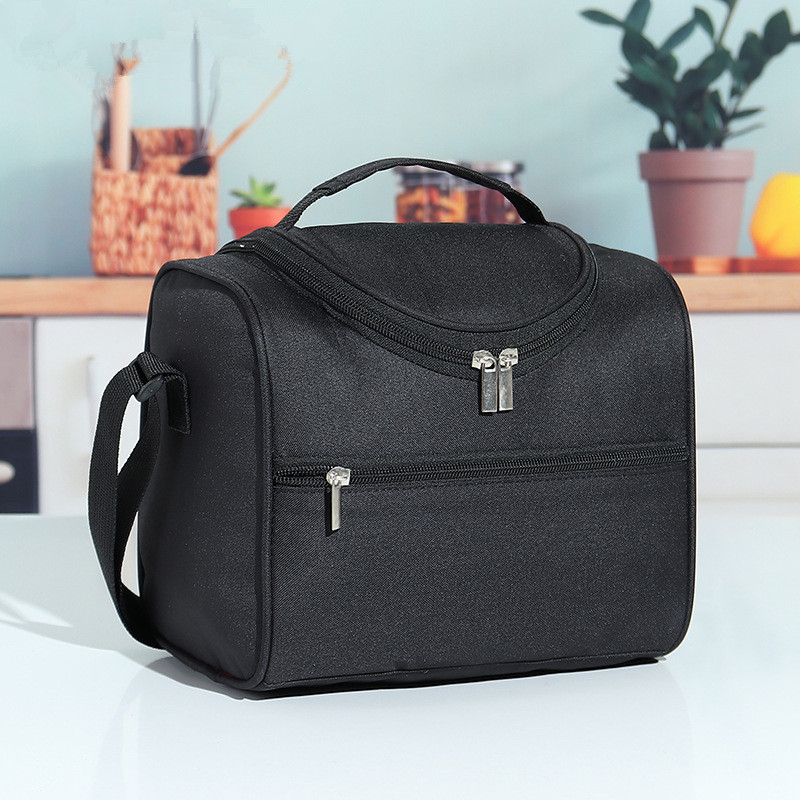 Large Capacity Square Thermal Lunch Bags Portable Cooler Bag Insulated Food Bags for Work School Picnic Bento Bags with Zipper: Blue