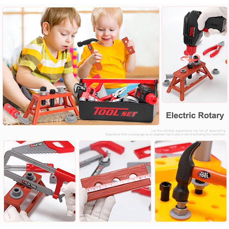 Kinderen Toolbox Ingenieur Simulatie Reparatie Tool Elektrische Boor Schroevendraaier Reparatie Tool Pretend Speelgoed Set Kinderen Set