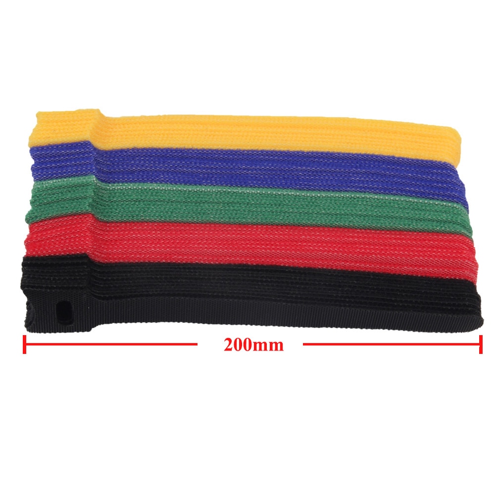 10Pcs 12mmx200mm Magic Tape Wiring Harness Tapes Velcros cable tie Cord Computer Cable Winder Cable Ties Hook Loop Fastener Tape