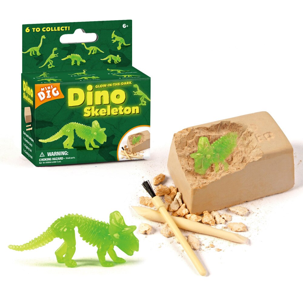 Kinderen Creatieve Diy Mijnbouw Speelgoed Pinguïn Piraat Schat Gem Kinderen Puzzel Exploratie Mijnbouw Speelgoed: Luminous dinosaur