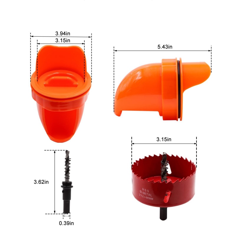 Poultry Automatic Gravity Feeder DIY Rainproof Feeder Port Kit for Bucket Tank Barrels Bins Gravity Feed Kit Troughs Opener Tool