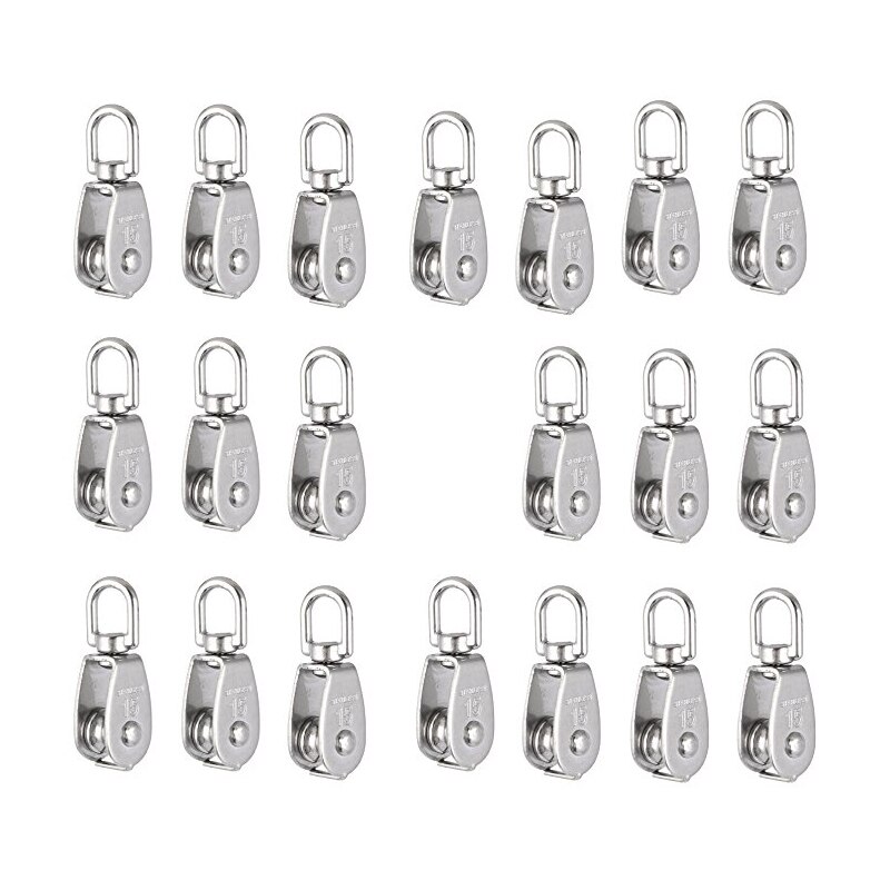 Crane Pulley Block M15 Lifting Crane Swivel Hook single Pulley Block Hanging Wire Towing Wheel 10Pcs