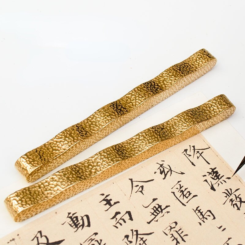 Messing Paperweights Kalligrafie Pen Frame Leerlingen Multifunctionele Creatieve Papier Gewicht Kleine Ornamenten Xuan Papier Paperweights