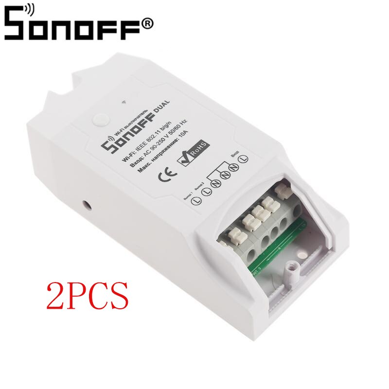 10Pcs Sonoff Dual R2 Wifi Draadloze Smart Home Automation Switch Module Voor Sonoff Dual Itead Duurzaam: 2pcs