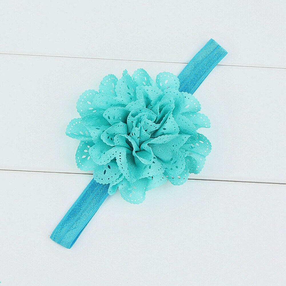 Brand Infant Kid Baby Girl Toddler Lace Flower Hairband Head Wear Headband Accessories Photo Props Party 0-6T: Blue