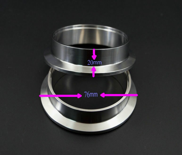 2.25 ''cala/57mm 304 ze stali nierdzewnej V opaska zaciskowa zestaw męskie i żeńskie kołnierz turbosprężarka