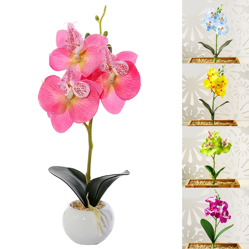 29cm de haut soie fleur artificielle papillon orchidée fleur d'orchidée pour nouvelle maison maison mariage Festival décor Simulation fleur