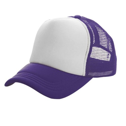 Summer Patchwork Men's Baseball Cap Mesh Caps Women Hat Casual Hip-Hop Baseball Golf Adjustable Women's Cap: purple white