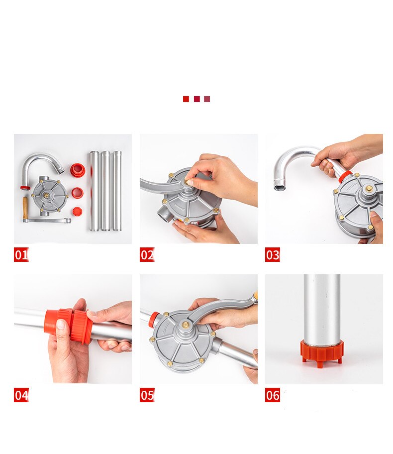 Manual Hand Pump Heavy Drum Rotary Oil Fuel Barrel Heavy Duty Pump Diesels Fuel Oil Gas Transfer Tool Oil Diesels Fuel Pump