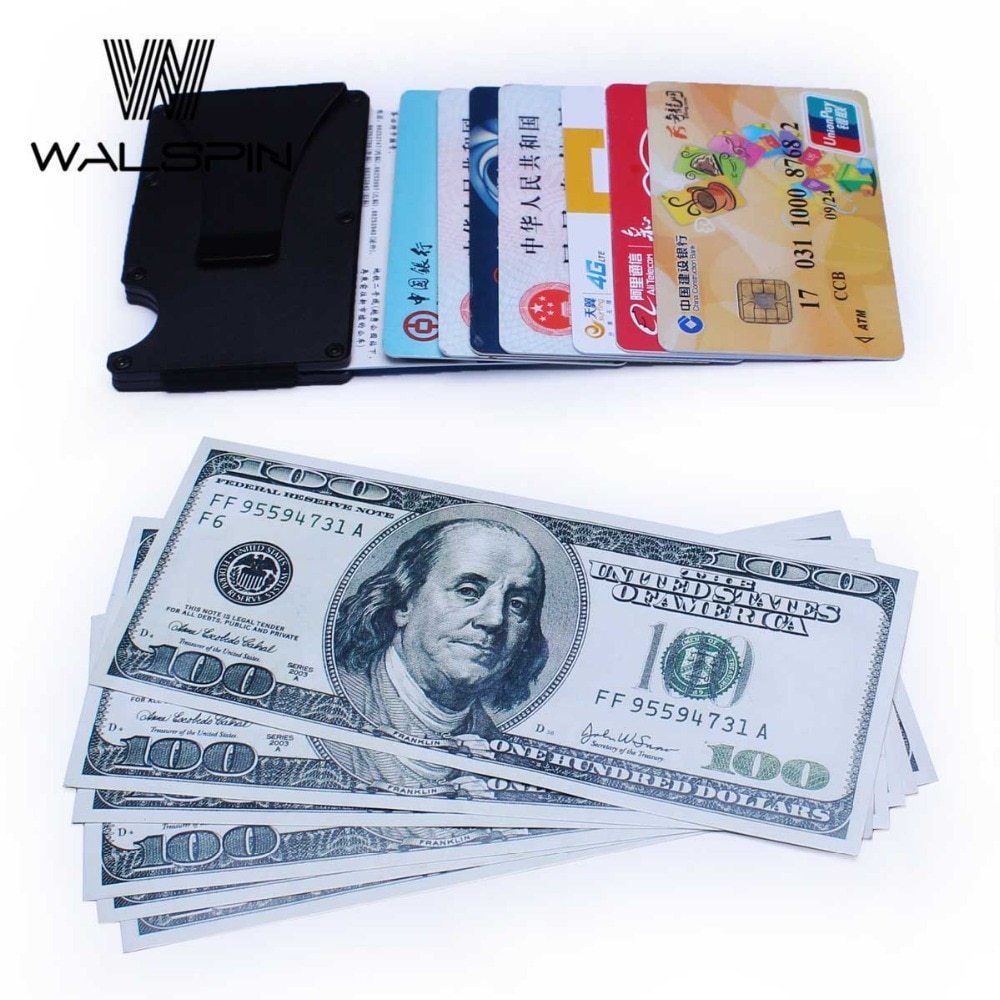 Aluminium Minimalistische Slim Wallet voor Mannen & Vrouwen Mini Pocket Case Protector & Credit ID Kaarthouder RFID Blocking