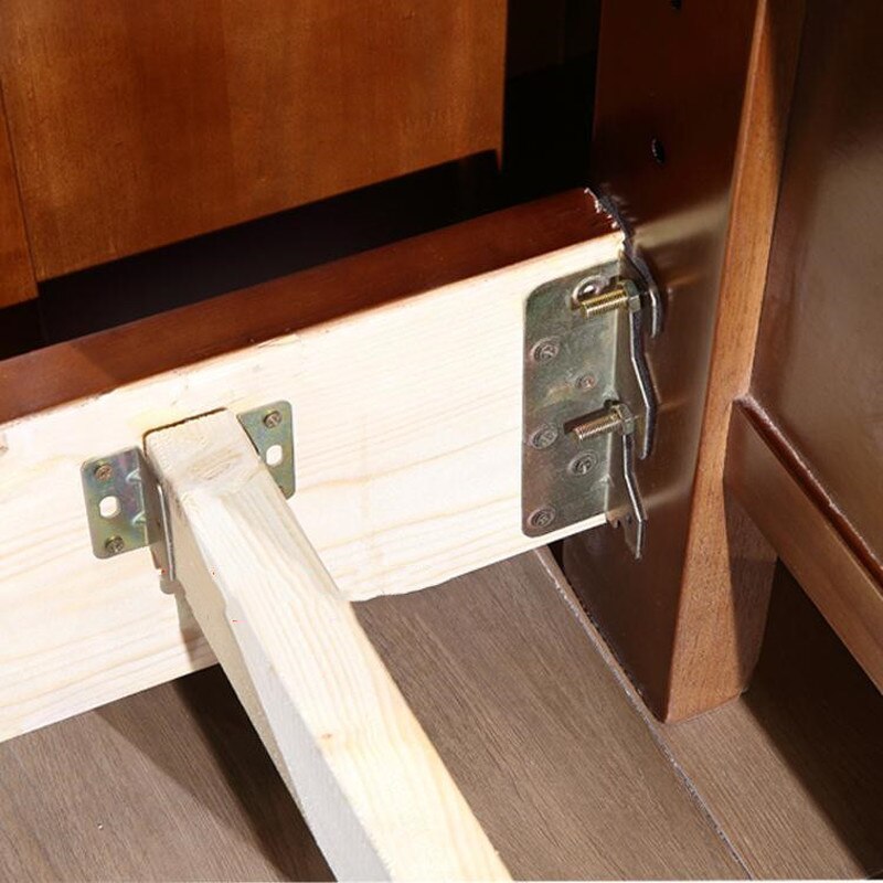 8pcs Bed Beam Support Metal Stand Wooden fixed Connector Thicken bed hinges Hook Corner Code Furniture Hardware Accessories