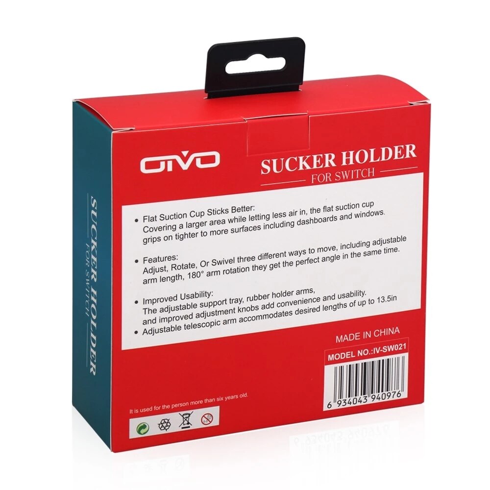 180 Degree Adjustable Holder Clip Universal Suction Vehicle Mount Holder Stand for Nintendo Switch Console