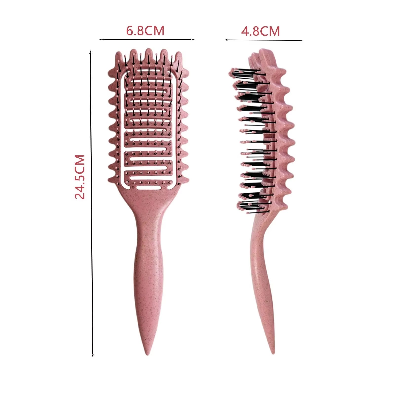 Tragbare Bürste für lockiges Haar, aushöhlen, Curl Define-Styling-Bürste, Bartkamm, Styling-Entwirrungsbürste, Mehrzweck-Styling für zu Hause: green