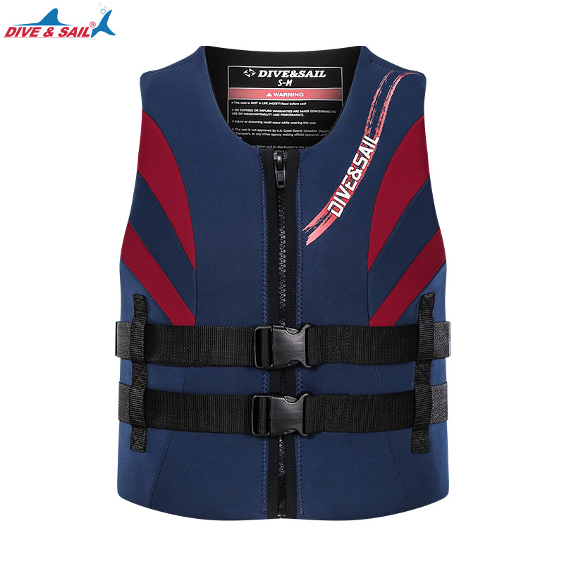 Adult Men Women Safety Life Jacket Aid Sailing Boating Swimming Fishing Vest Buoyancy Waistcoat Diving Surfing: Navy / XXL