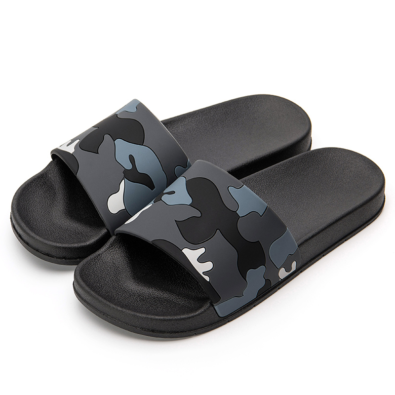 Asifn mænd hjemmesko afslappet rutschebaner mandlige skridsikre indendørs udendørs sommer strandflip flops camouflagesandaler 4 farver zapatos hombre: Grå / 10