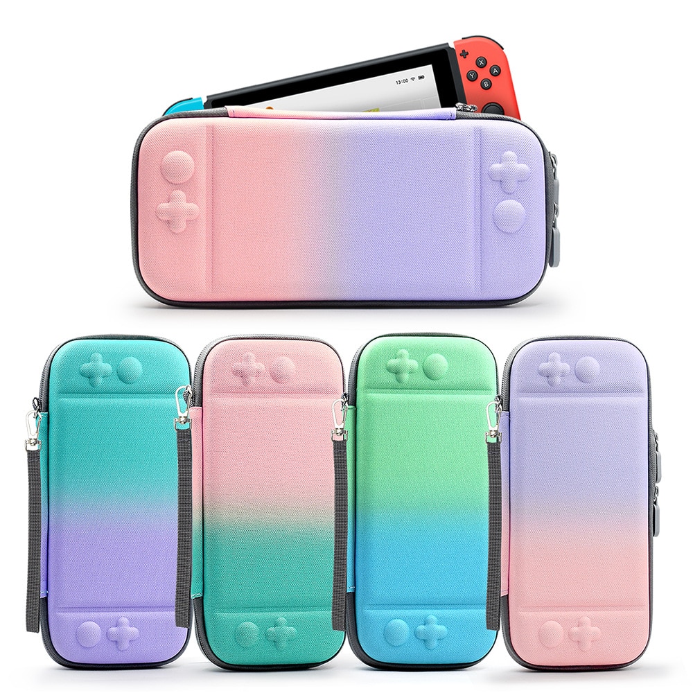 Bolsa de almacenamiento de Color degradado para Nintendo Switch, funda para Nintendo Switch NS, accesorios de consola, Estuche de transporte de viaje, bolsa portátil