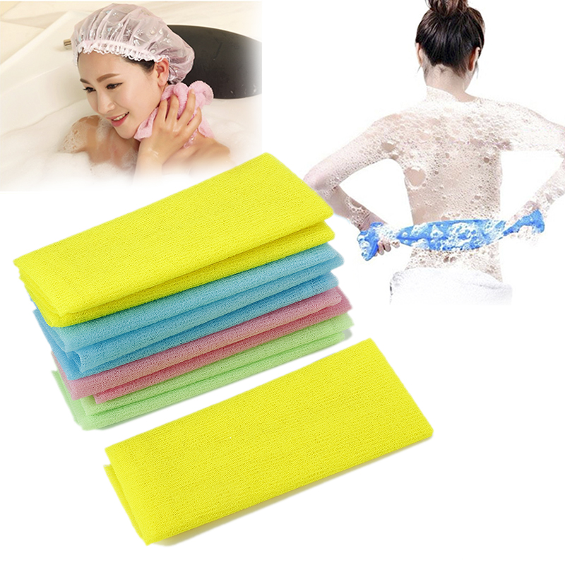 5 stks/partij Nylon Japanse Exfoliërende Schoonheid Huid Bad Douche Wash Doek Handdoek Terug Scrub Body Cleaning Wassen Sponzen & Schrobmachines