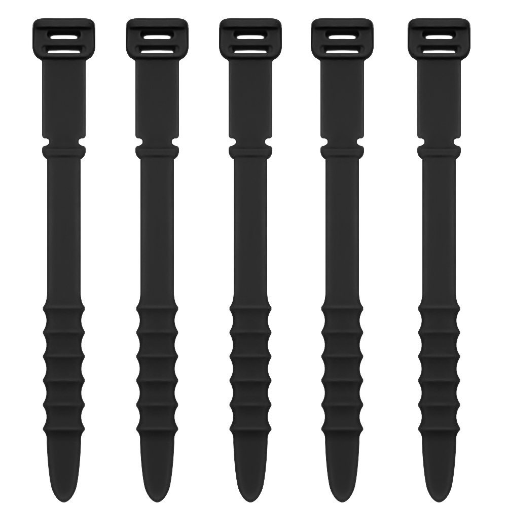 5 teile/satz Silikon Kabel Organizer Kabelbinder Wiederverwendbare Kabel Wächter Twist Krawatten USB Ladung Datenkabel Kopfhörer Linie Verwaltung: Silber
